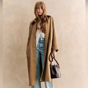 NWT Sezane Clyde Coat Camel - Size 16